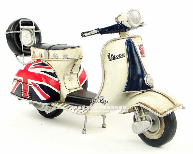 Vintage Europe Motor Style Retro 1965 Italy Vespa Motorcycle Model Creative Mini Iron Motorbike Best Gift Home Bar Decoration - 5
