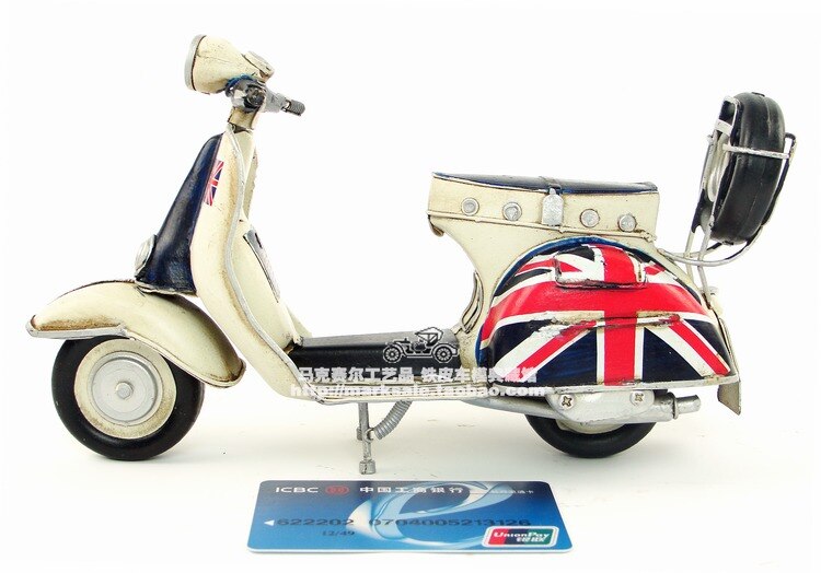 Vintage Europe Motor Style Retro 1965 Italy Vespa Motorcycle Model Creative Mini Iron Motorbike Best Gift Home Bar Decoration - 4