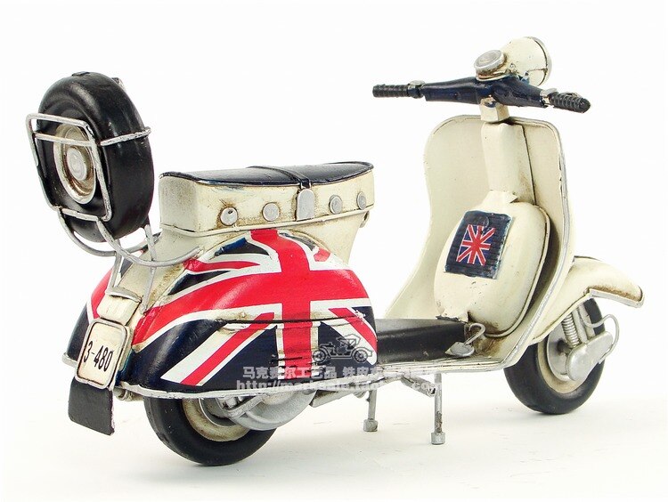 Vintage Europe Motor Style Retro 1965 Italy Vespa Motorcycle Model Creative Mini Iron Motorbike Best Gift Home Bar Decoration - 3