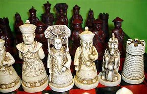 Chinese Old Collectibles Vintage 32 Chess Set With Wooden Coffee Table Decoration Bronze Outlets - 3