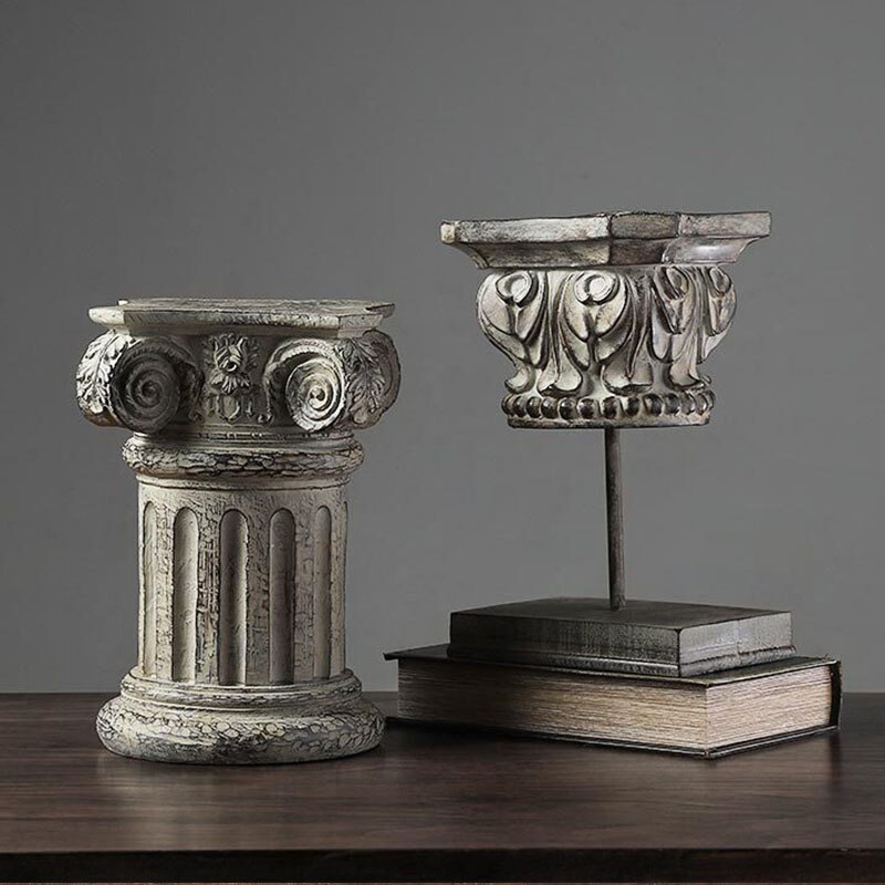 Strongwell Vintage Nostalgic Roman Column Statue Architectural Model Crafts Office Home Wedding Desktop Decoration Gift - 2