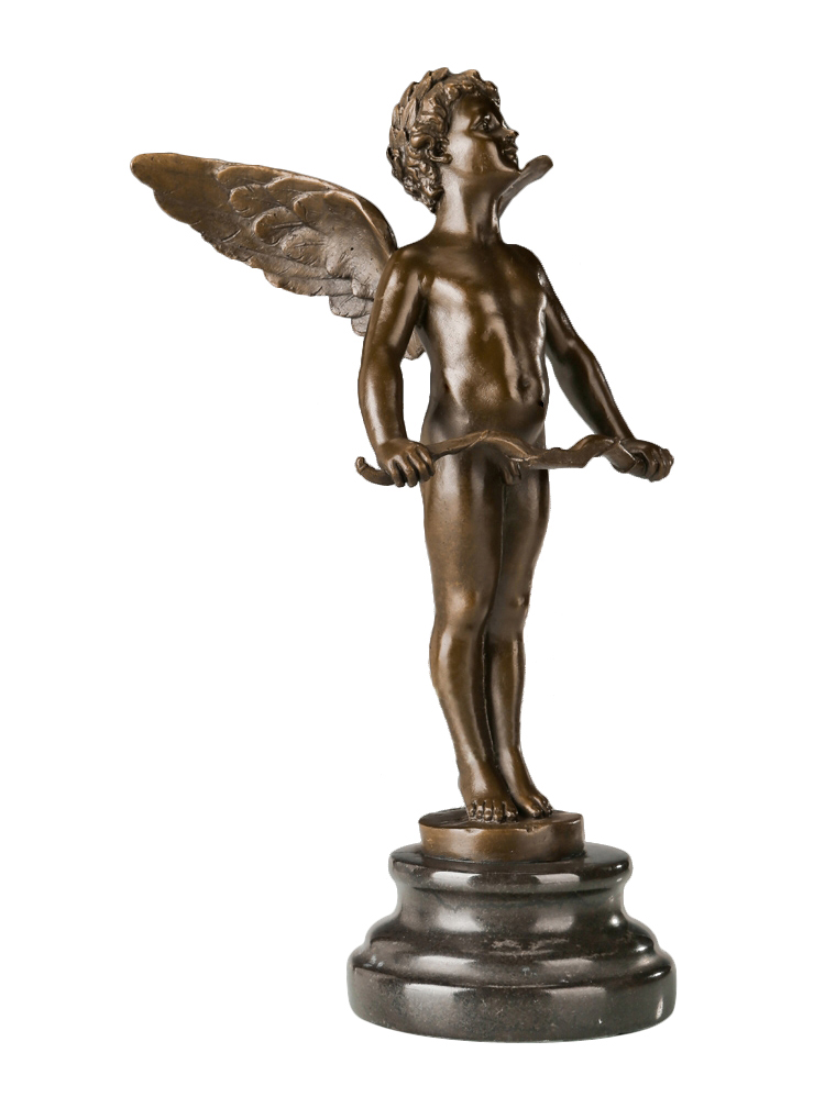 Antique Roman Cupid Greek Eros Statue Figurine Love God Sculpture Artful Home Decor Unique Anniversary Gift - 4