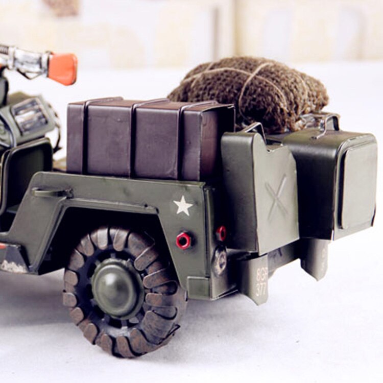 Vintage The German Willys Military Vehicles Model Creative Iron Jeep Craft Gift Home Bar Decoration - 5