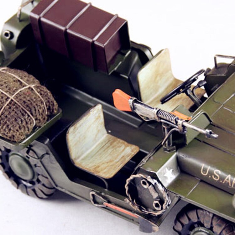 Vintage The German Willys Military Vehicles Model Creative Iron Jeep Craft Gift Home Bar Decoration - 4