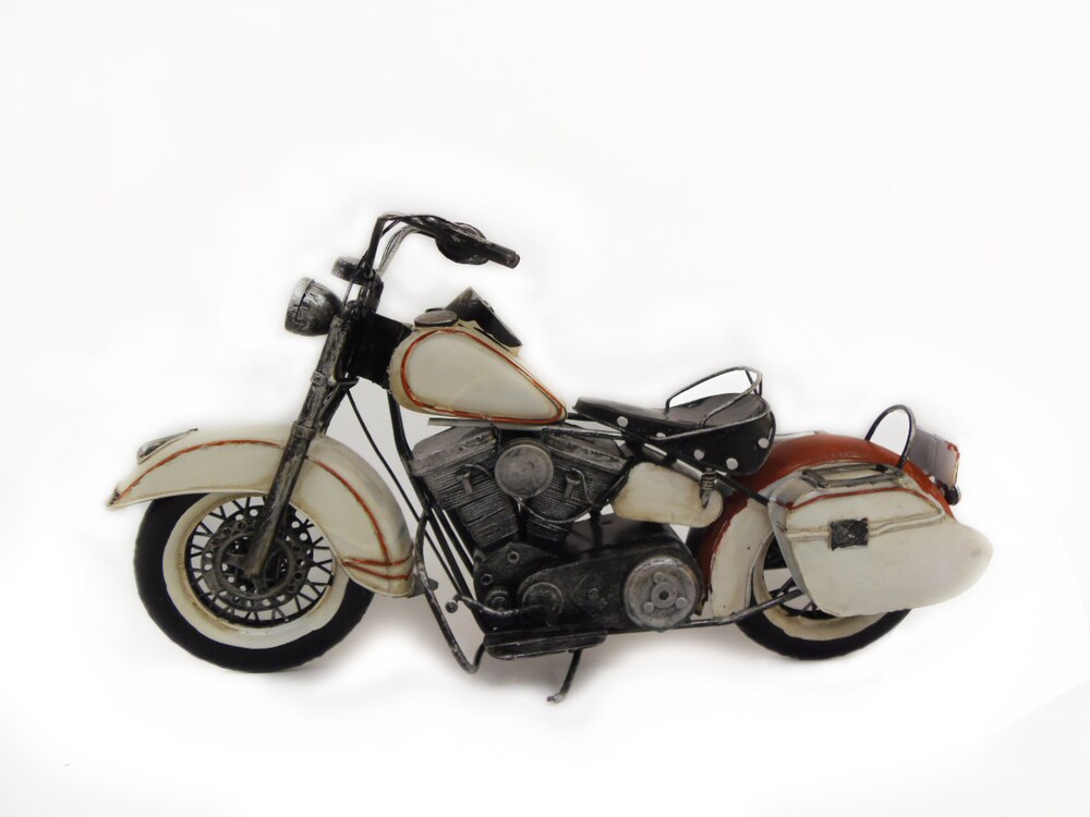 Vintage Motor Style Retro White Harley Super Motorcycle Model Handmade Mini Iron Motorbike As Gift Home Bar Decoration - 4