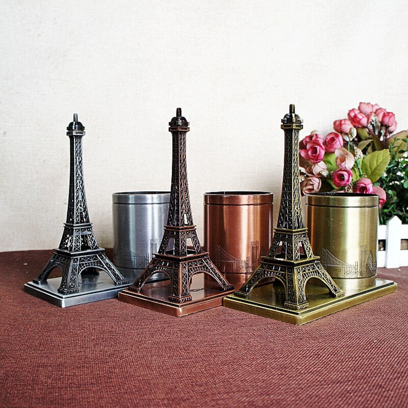 Vintage Metal Holder Paper Home Desk Decoration Retro Pen Gifts Accessories For Women Men - 3