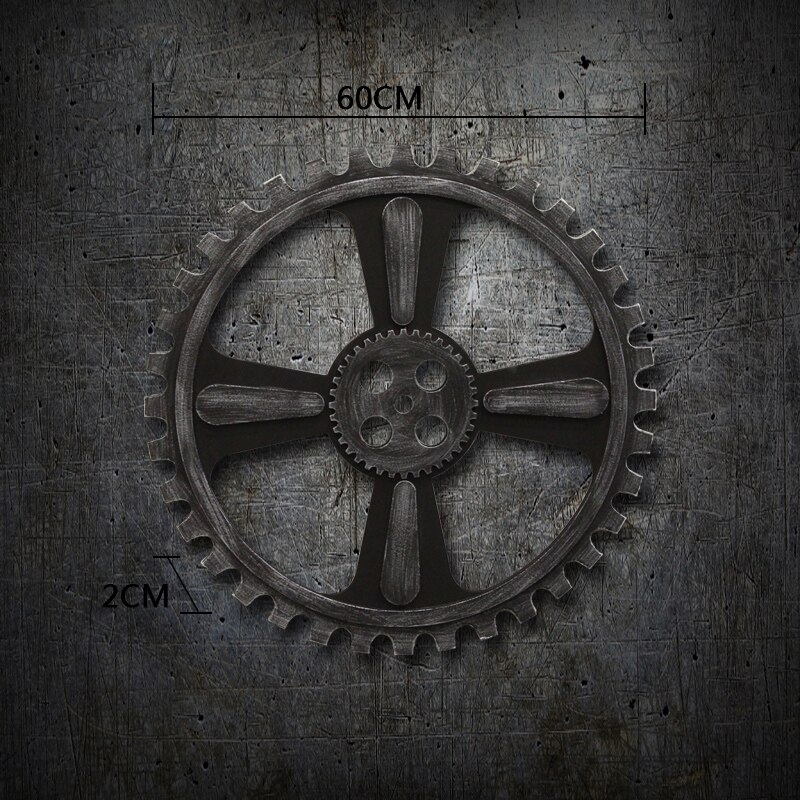 Vintage Industrial Restaurant Bar Store Window Gear Mural Wall Hanging Art Ornaments Decorations Home Decor Props Accessories - 4