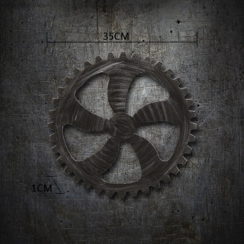 Vintage Industrial Restaurant Bar Store Window Gear Mural Wall Hanging Art Ornaments Decorations Home Decor Props Accessories - 2