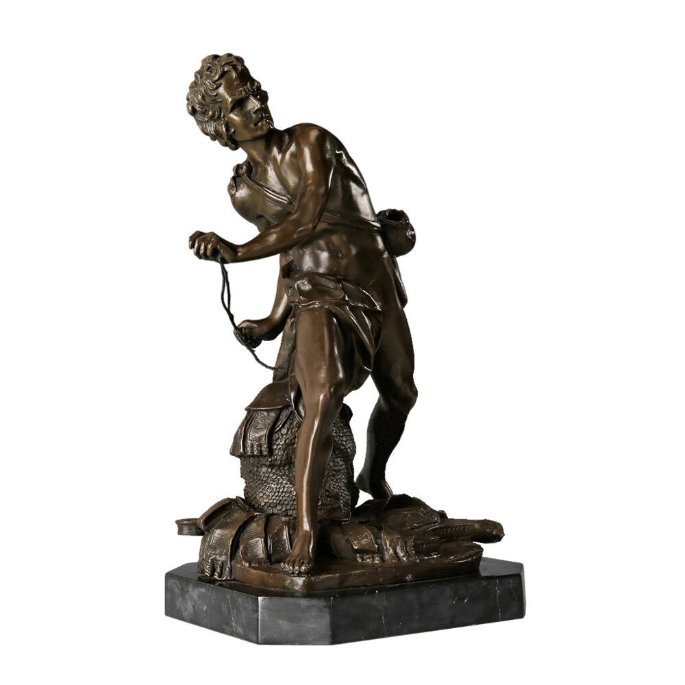 Classical Sculpture David Statue By Italian Famous Sculptor Bronze Replica Vintage Figurine Art Home Decor Collection - 2