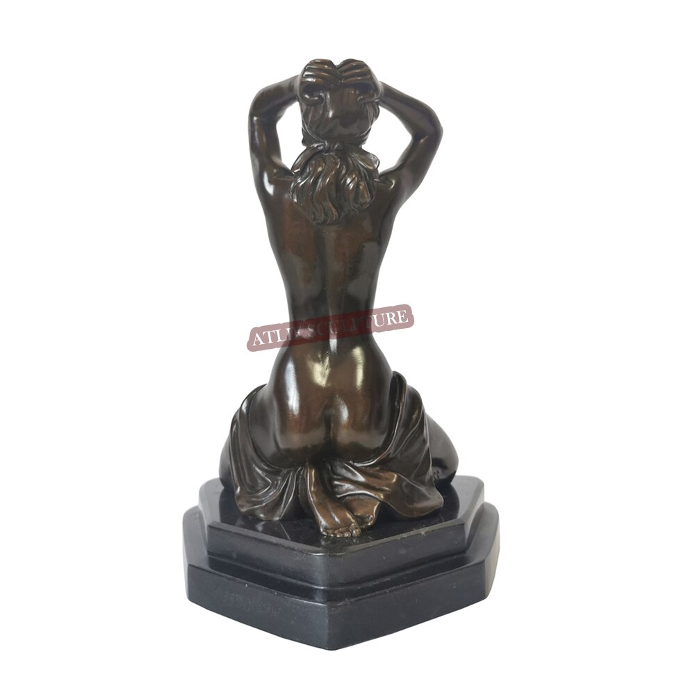 Half Nude Women Bronze Statue Sexy Western Female Sculpture Vintage Naked Figurine Art Home Decor Collectible - 4
