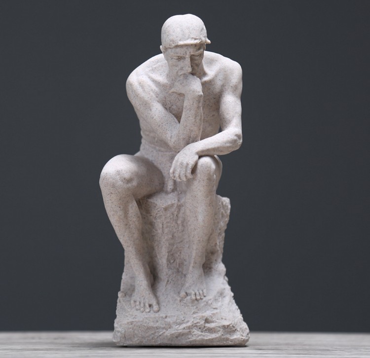 Rodin The Thinker Statue Fine Art Nude Male Figure Authentic Resin Powder Cast Elegant Home Room Decor Sculpture - 2