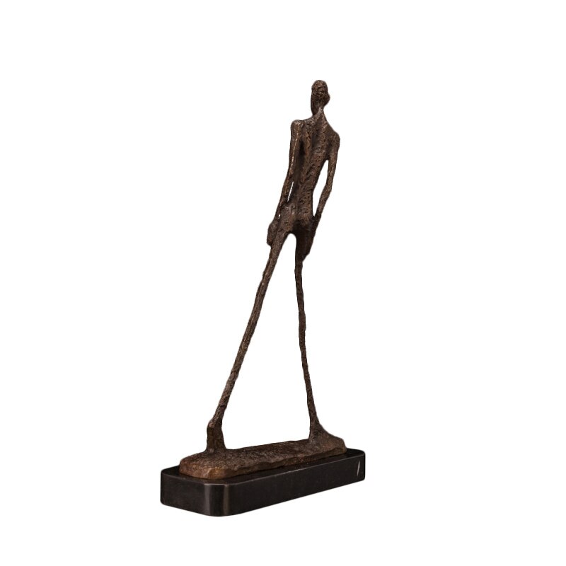 Walking Man Statue Bronze By Giacometti Replica Abstract Skeleton Sculpture Vintage Collection Art Home Decor - 5