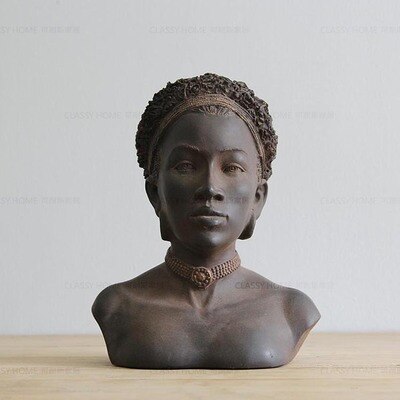 African Characters With Vintage Distressed Decorative Home Accessories American French European Country Modern Statue - 2