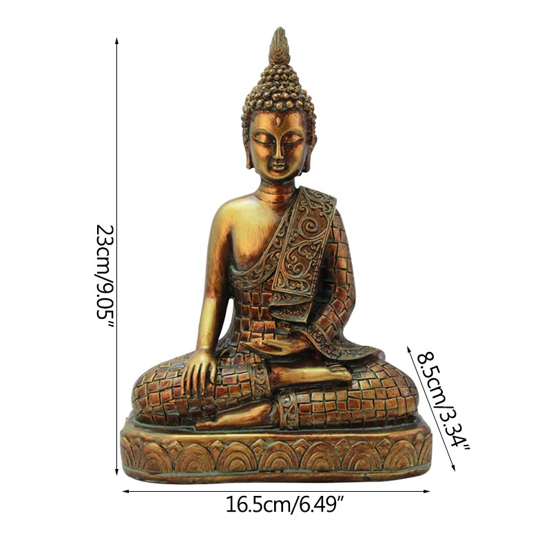 Vintage Bronze Buddha Statue Thailand Sculpture Hindu Fengshui Figurine Meditation Miniature Home Decoration Accessories - 6