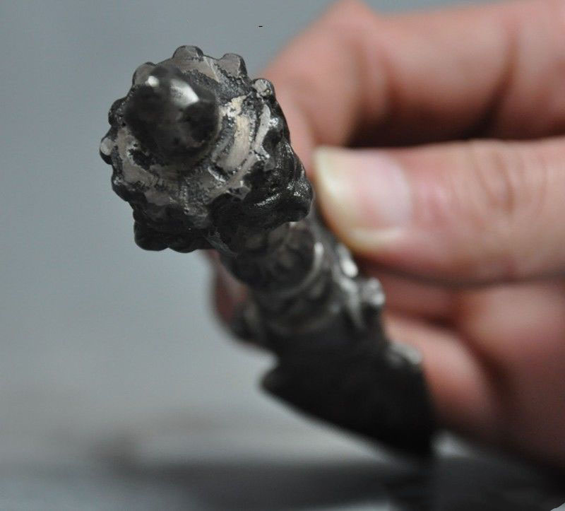 Antique Tibetan Vajrakilaya Buddha Vajra Phurpa Dagger Talisman Authentic Meteorite Iron Unique Christmas Year Gift - 6