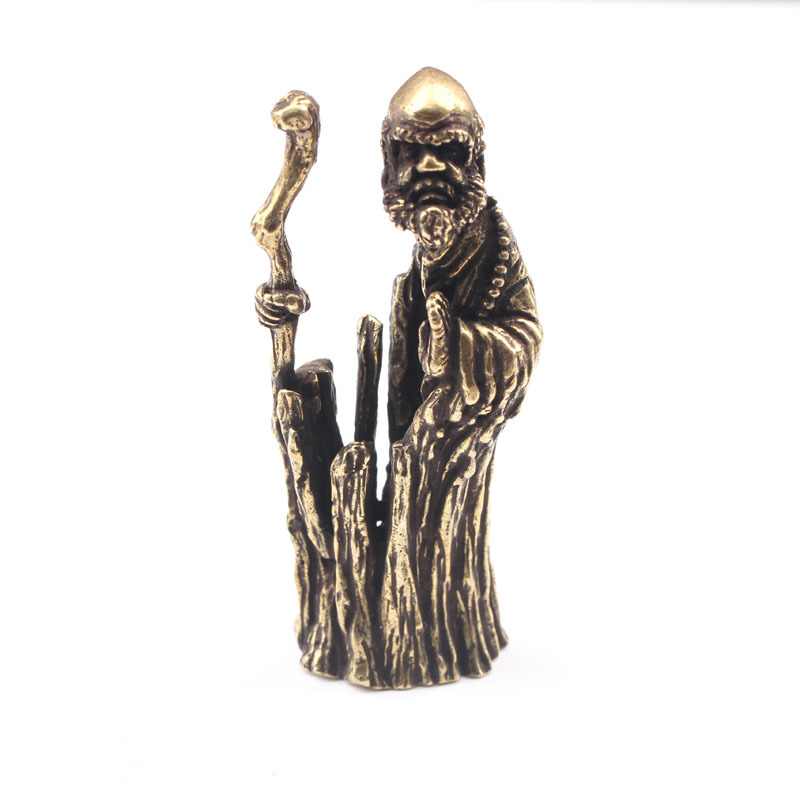 Handcrafted Antique Copper Bodhidharma Buddha Statue Figurine For Home Decoration Unique Creative Gift - 5