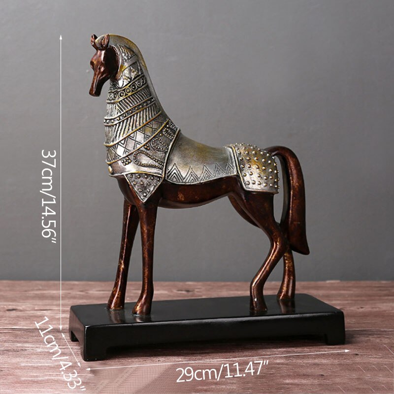 Chinese Tang Tri-color Glazed Ceramics Warhorse Sculpture Retro Horse Statue Ornaments Home Office Desktop Decorations Gift - 6