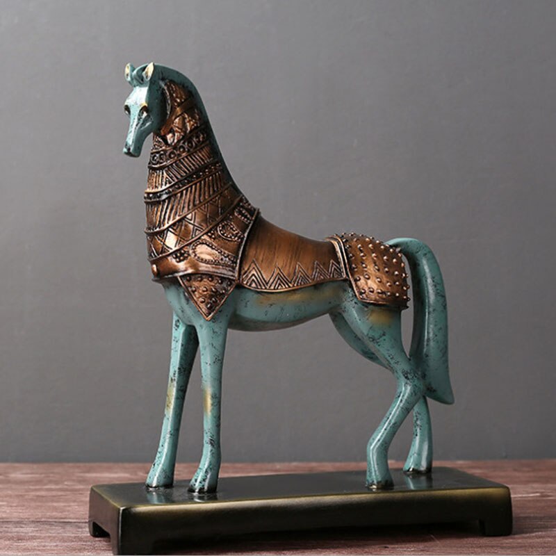 Chinese Tang Tri-color Glazed Ceramics Warhorse Sculpture Retro Horse Statue Ornaments Home Office Desktop Decorations Gift - 3