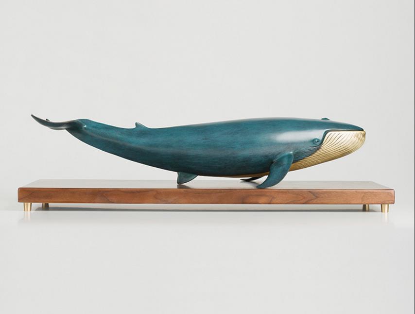 26inch Art Deco Whale Sculpture Pure Brass Handpainted Chinese Style Home Decor Gift Statue - 6