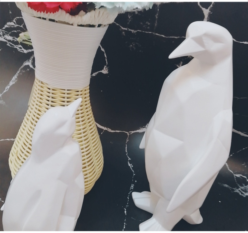 Luxury Nordic Ins Penguin Statue Origami Geometric Resin Sculpture Abstract Animal Craft Home Desktop Decor Gift - 11