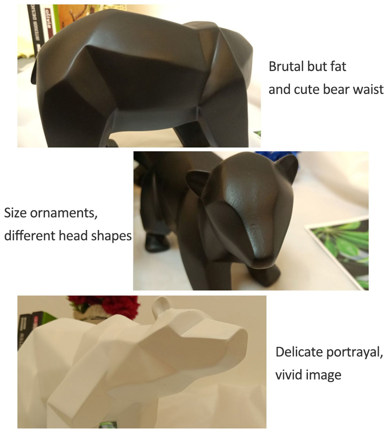 Abstract Nordic Geometric Polar Bear Resin Statue Desktop Decor Office Ornament Unique Birthday Gift Idea - 10