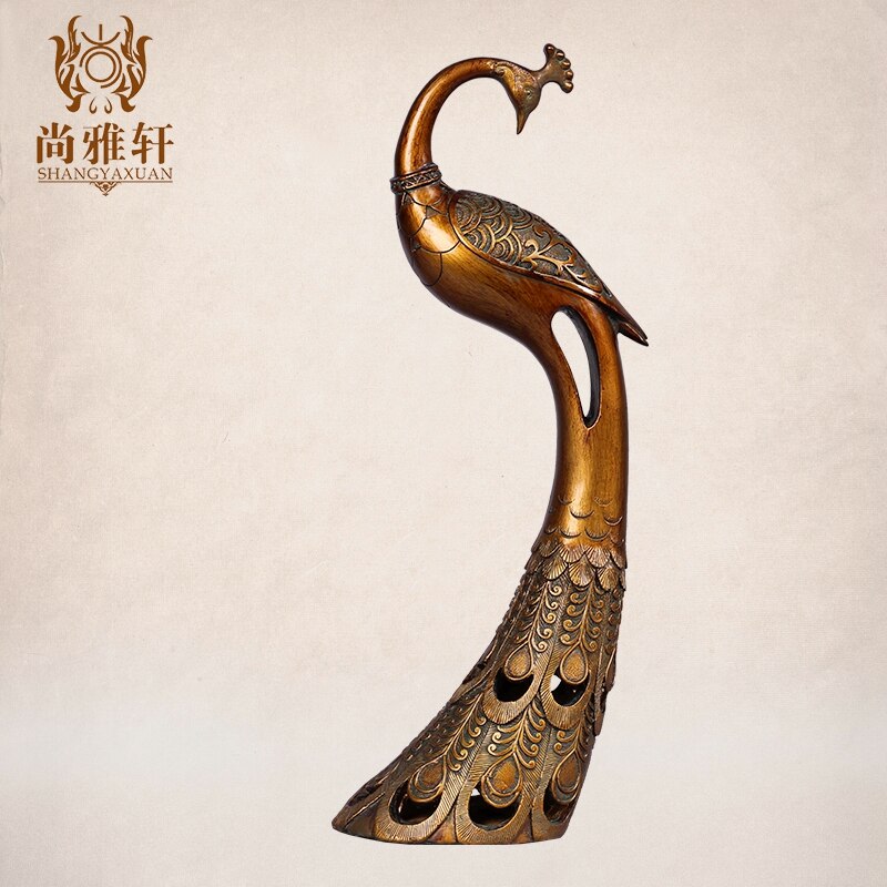 Creative Resin Peacock Statue Home Decor Craft Room Decoration Objects Wine Animal Figurine Office Vintage Ornaments Gift - 5