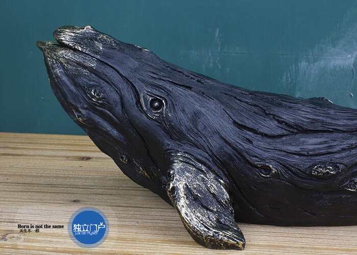 Creative Retro Resin Blue Whale Statue Home Decoration Accessories Craft Room Objects Parlor Vintage Snails Sculpture - 2