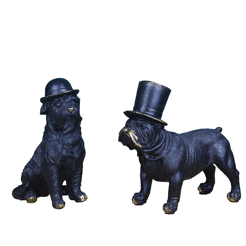 Small Resin English Bulldog Dog Figurine Home Decor Crafts Room Decoration Vintage Study Office Ornament Animal Statue - 5