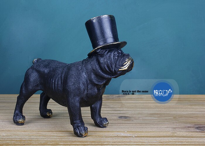 Small Resin English Bulldog Dog Figurine Home Decor Crafts Room Decoration Vintage Study Office Ornament Animal Statue - 3