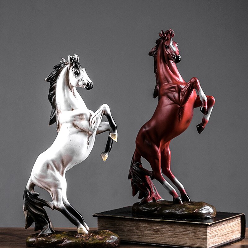 Vintage Standing Horse Statue Creative Home Decoration Accessories Sculpture Desktop Decorations Ornament Businese Gift - 5