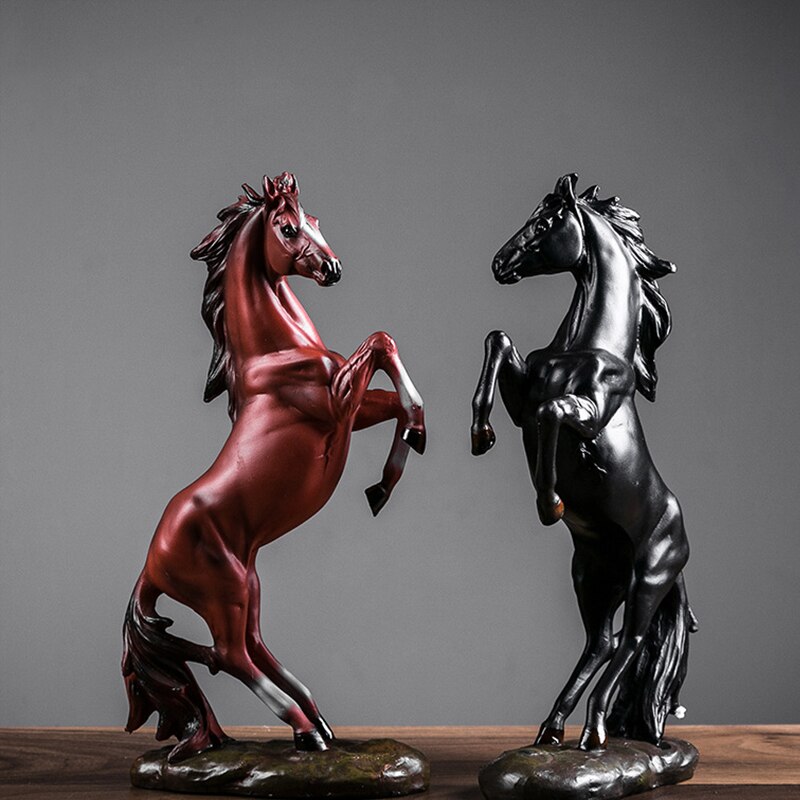 Vintage Standing Horse Statue Creative Home Decoration Accessories Sculpture Desktop Decorations Ornament Businese Gift - 4