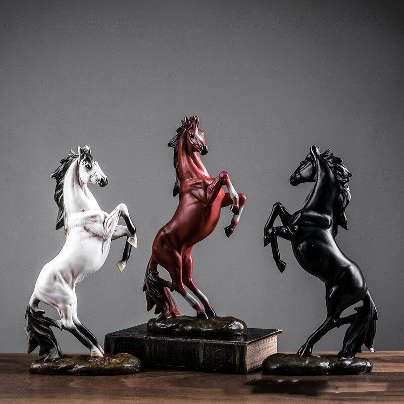 Vintage Standing Horse Statue Creative Home Decoration Accessories Sculpture Desktop Decorations Ornament Businese Gift - 2