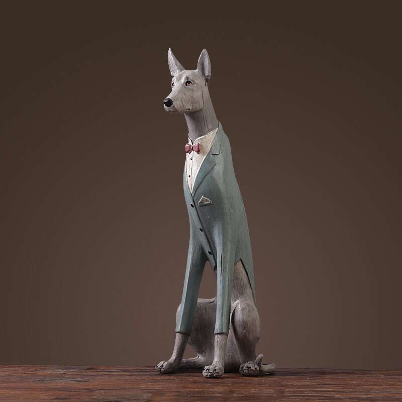Creative Resin Dog Figurines Vintage Statue Home Decor Crafts Room Decoration Objects Mr Ornament Animal - 4