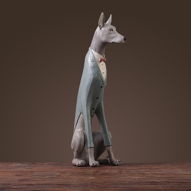 Creative Resin Dog Figurines Vintage Statue Home Decor Crafts Room Decoration Objects Mr Ornament Animal - 3