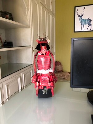 16x42cm Vintage Japanese Style Samurai Decoration Iron Handmade Red Large Collection Model Hotel Restaurant Best Gifts - 5