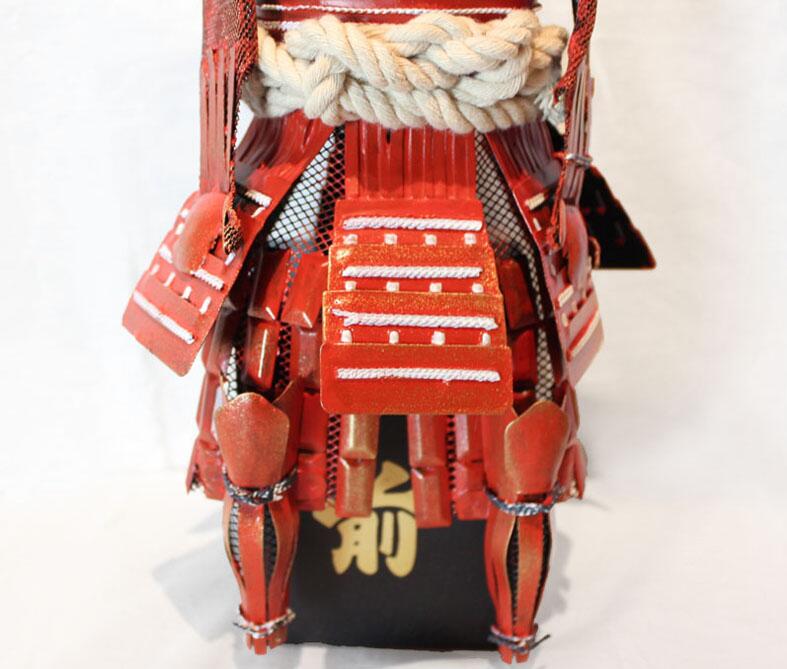 Large 16x42cm Handmade Iron Samurai Model Vintage Japanese Style Ideal For Hotel Restaurant Decor Red - 6