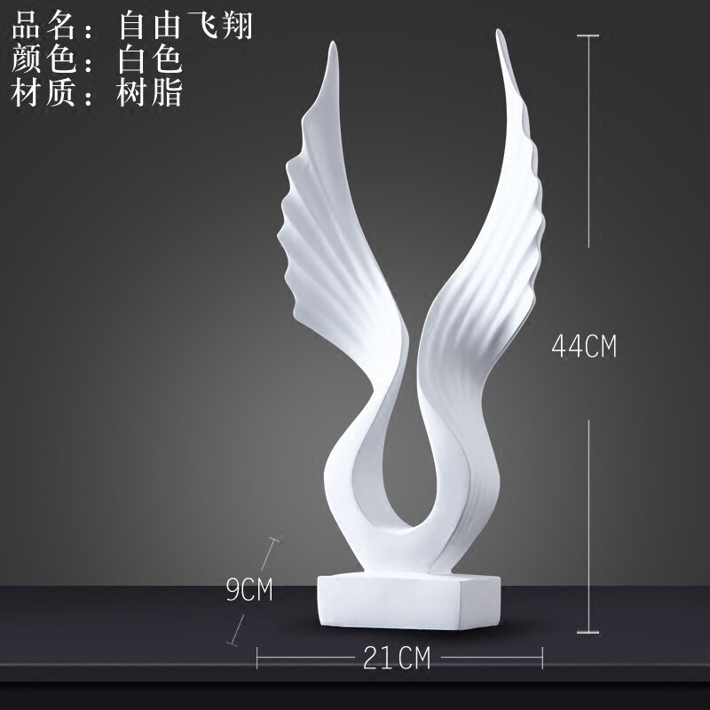 Nordic Creative Resin Wing Figurines Bar Vintage Statue Home Decor Crafts Room Decoration Objects Office Retro Gifts - 4