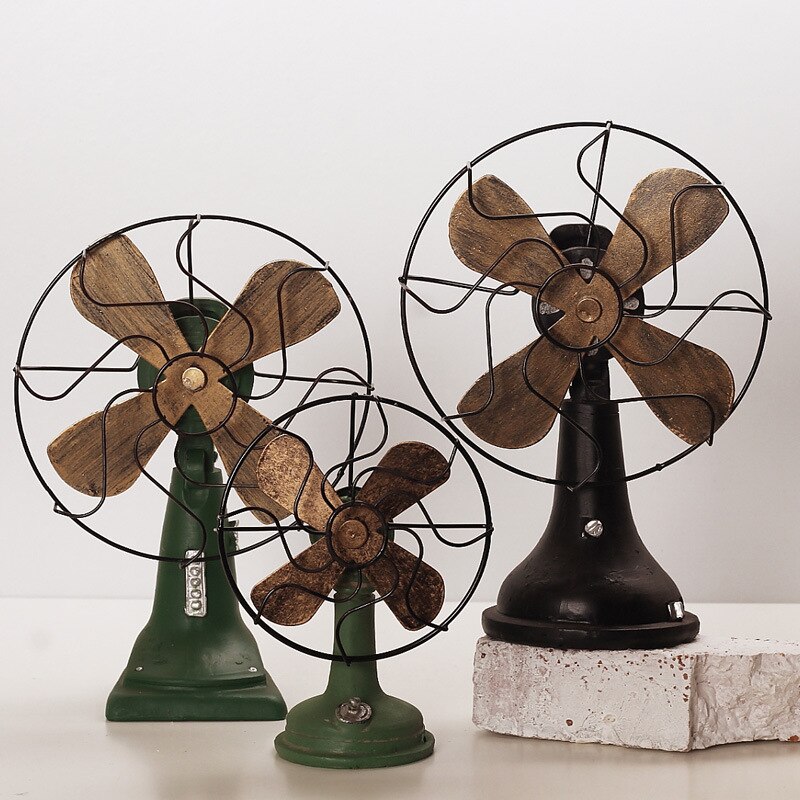 Strongwell Vintage Fan Figurines Retro Nostalgic Home Decoration Accessories Europe Antique Steampunk Decor Gifts - 2