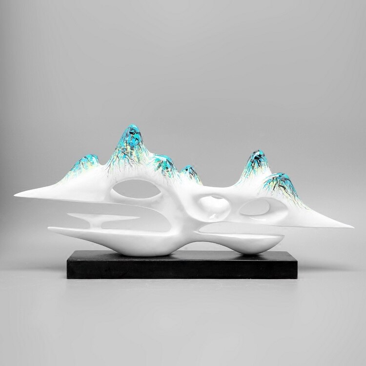 Traditional Chinese Creative Resin Mountain Design Statue Home Decor Crafts Room Decoration Objects Parlor Vintage Big Figurine - 5