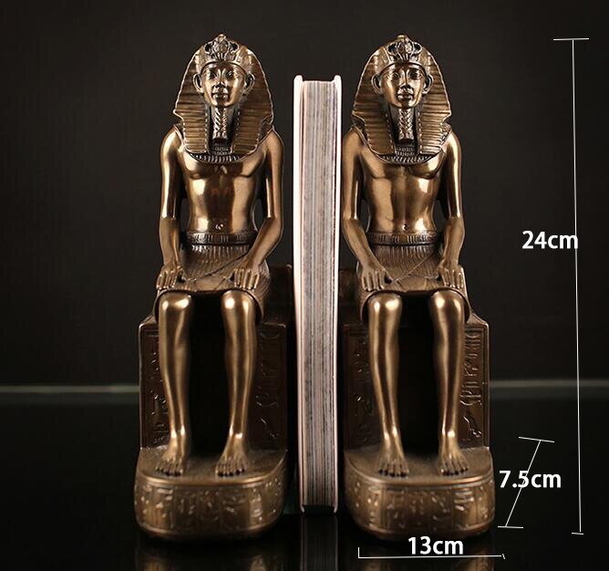 Pyramid Statue Vintage Book Shelf Decor Bookend Egyptian Pharaoh - 6