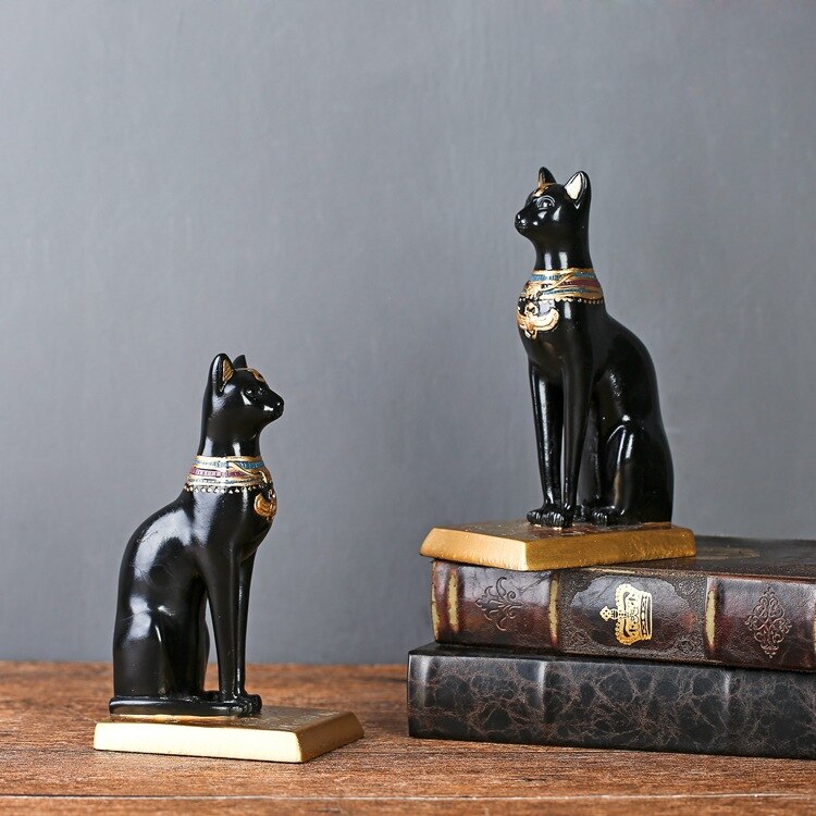 Egyptian Cat Figurine Statue Decoration Goddess Bastet Incarnation God Vintage Office Desktop Decor Craft - 5