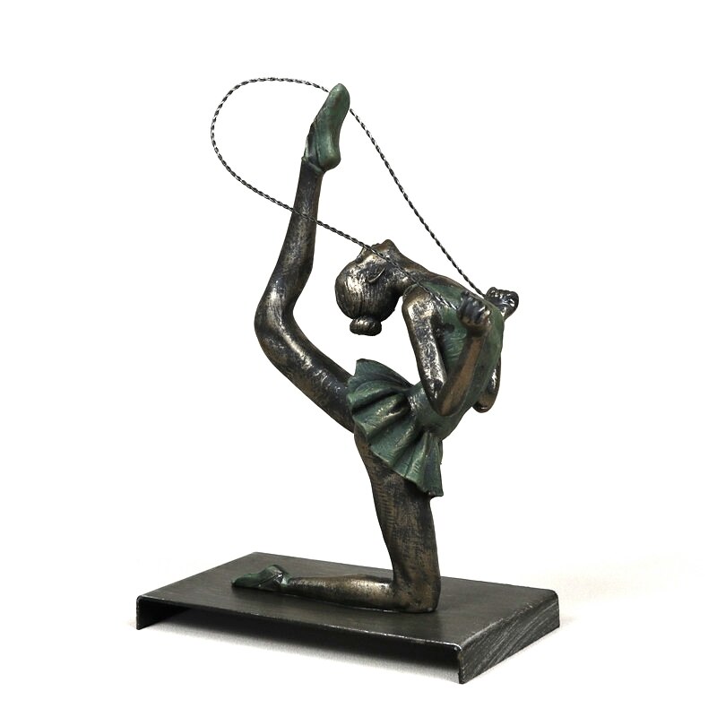 Mgt Vintage Resin Calisthenics Sculpture Iron Girl Gymnastics Statue Prize Souvenir Birthday Gift Ornament Decor Accessories - 6