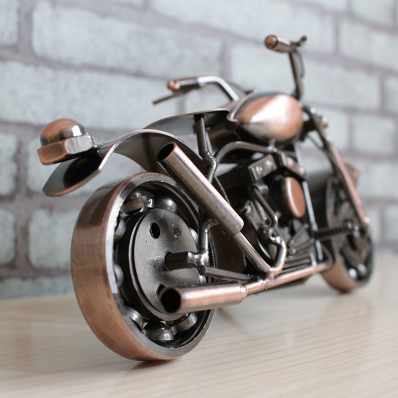 Heavy Motorcycle Retro Iron Art Awesome Sculpture Decoration Craft 27x8x14cm Vintage Moto Ornament For Home & Bar - 3