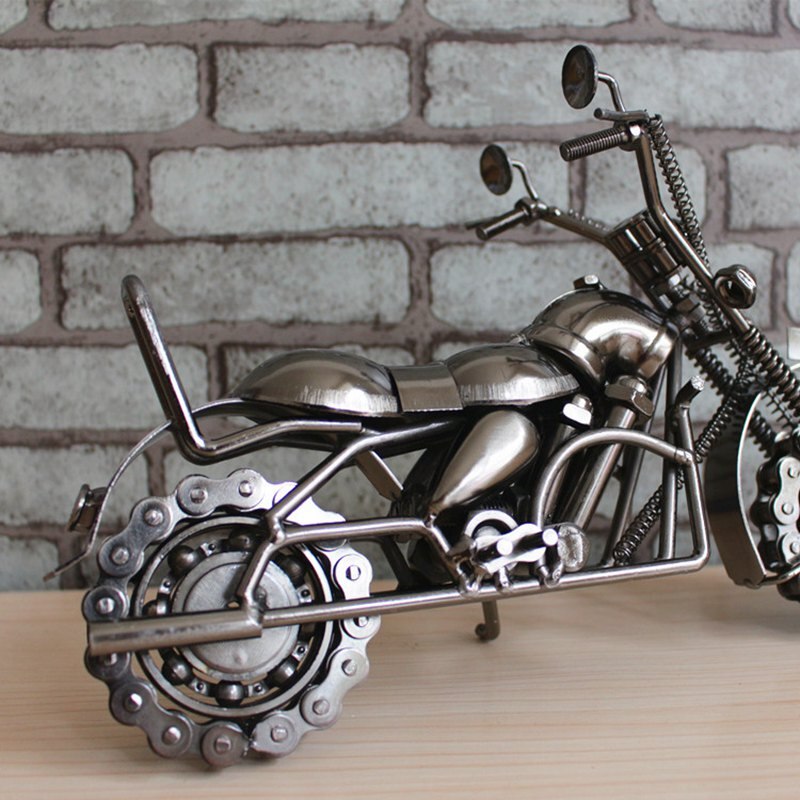 Decoration Craft Heavy Motorcycle Model Traditional Handmade Motorbike Home Decor Large Size Metal Sculpture - 3
