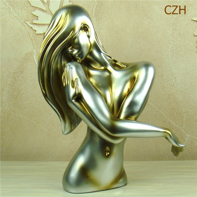 Handmade Resin Abstract Naked Woman Bust Sculpture Human Body Art Gift Craft Parlor Decor Furnishing Ornament - 8