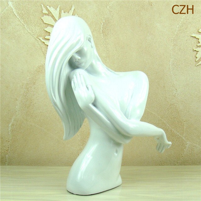 Handmade Resin Abstract Naked Woman Bust Sculpture Human Body Art Gift Craft Parlor Decor Furnishing Ornament - 7