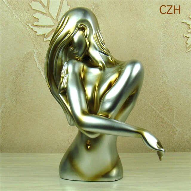 Handmade Resin Abstract Naked Woman Bust Sculpture Human Body Art Gift Craft Parlor Decor Furnishing Ornament - 5