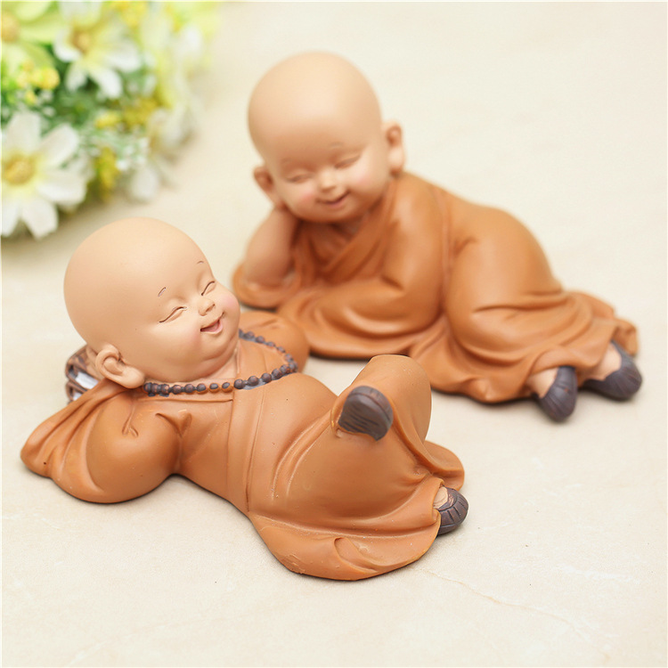 Handcarved Resin Buddha Sculpture Small Chinese Style Monk Statue For Home Decor Or Gift - 16