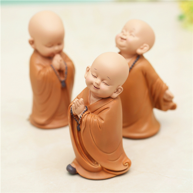 Handcarved Resin Buddha Sculpture Small Chinese Style Monk Statue For Home Decor Or Gift - 14