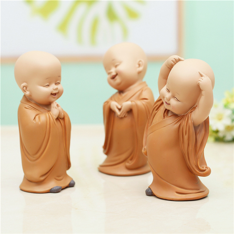 Handcarved Resin Buddha Sculpture Small Chinese Style Monk Statue For Home Decor Or Gift - 7